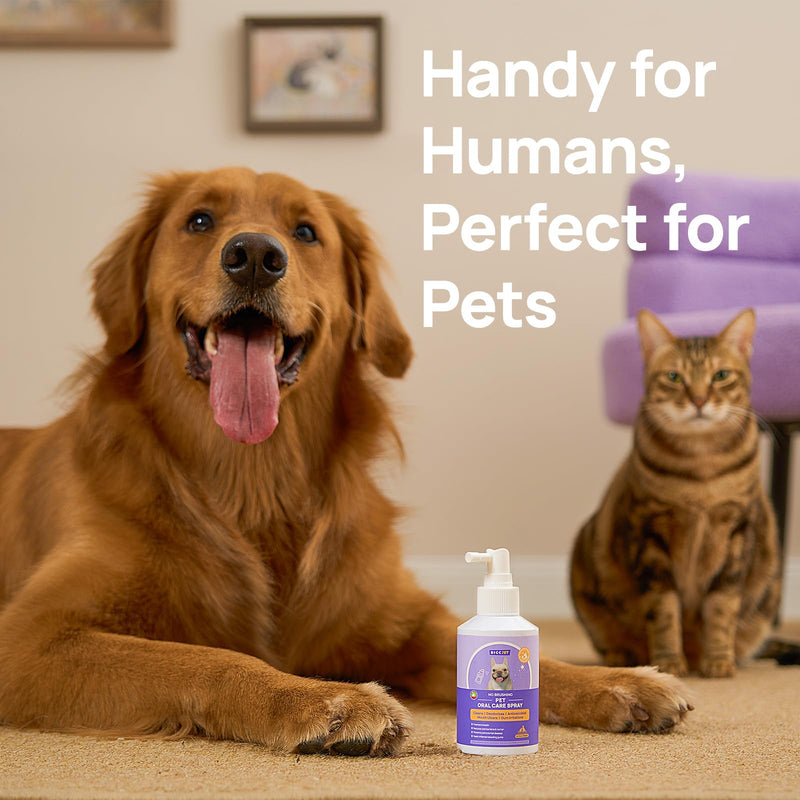 Oral Care Spray for Dogs and Cats, Anti Inflammatory Pet Breath Dental Care Spray, Dog Gingivitis Treatment, Fight Bad Breath Caused by Plaque and Gum Redness, Dog Tooth Brushing Kit, 5.1 Fl Oz - PawsPlanet Australia