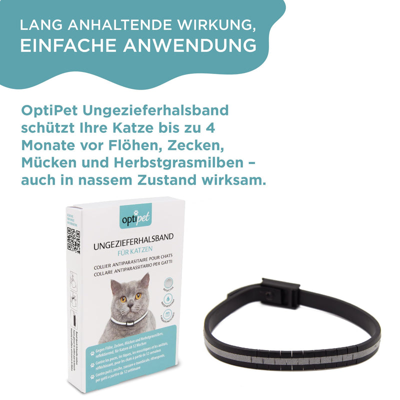 OptiPet x1 pest collar for cats | 4 months protection against fleas, ticks, mosquitoes, mites - reflective, for cats from 12 weeks | Flea collar cat/tick collar for tick protection cat 1 piece - BeesActive Australia