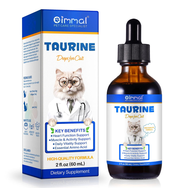 Taurine for Cats, Taurine Liquid Supplement for Cats, Daily Amino Acid Support for Heart Health, Vision & Immune Support, 2 FL OZ