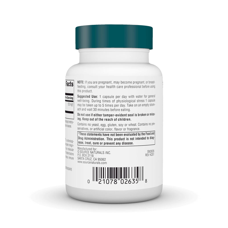 Source Naturals, Wellness Transfer Factor - 125 mg - 60 Vegetarian Capsules | Supports Immune System Response 60 Count (Pack of 1)