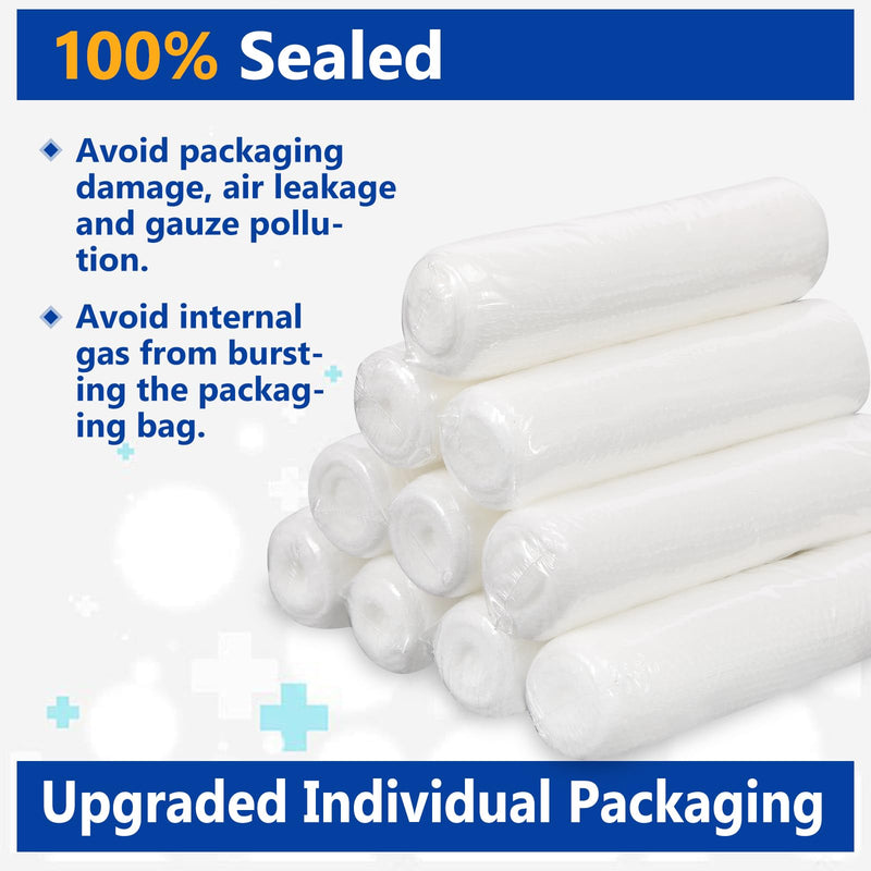 24 Pack Gauze Rolls, 4 in x 4.1 Yards, Premium Gauze Wrap Roll for Wounds, Bandage Wrap Rolled Gauze, Mummy Wraps, Individually Wrapped A-24p - BeesActive Australia