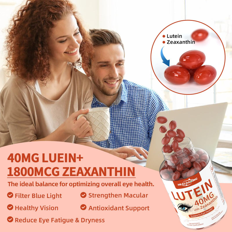 Lutein and Zeaxanthin Supplement Softgels: Eye Vitamins and Supplements with Vitamins C, E, Omega 3, Lutein & Zeaxanthin for Improving Vision and Relieving Eye Fatigue