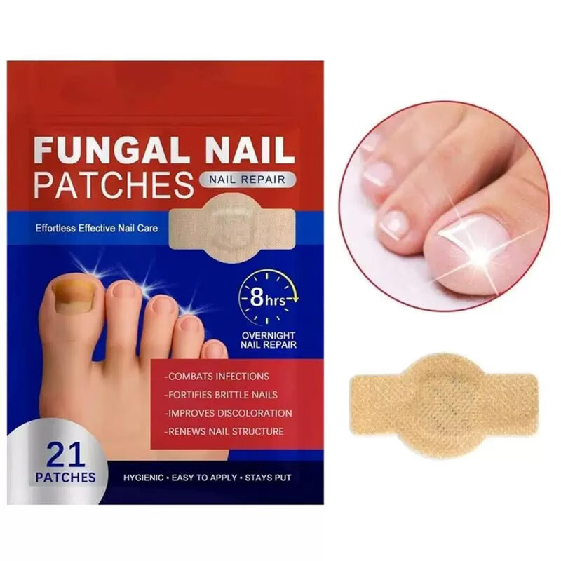 Toenail Fungus Patches 21 Pcs + Liquid Solution 30 Fl Oz 8-Hour Overnight Repair safely and gently Treatment Toenail,Fast Acting Hydrogel Nail Care-Strengthens & Improves Discoloration and Thickness - BeesActive Australia