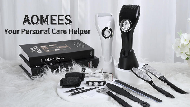 Upgraded Rechargeable Foot Callus Remover, Professional Electric Foot File, 18 in 1 Pedicure Tools Foot Care Kit Pedi Feet Care for Dead, Hard Cracked Dry Skin Ideal Gift (Black) Black