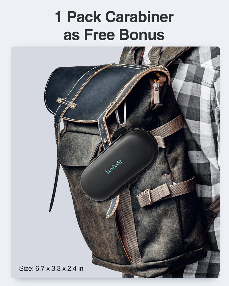 Luxtude Contact Lens Case, Cute Glasses and Contact Case 2 in 1, Built-in Mirror & Tweezers & Contact Lense Solution Bottle, Double Layer Travel Contacts Cases for Well Protection, Black