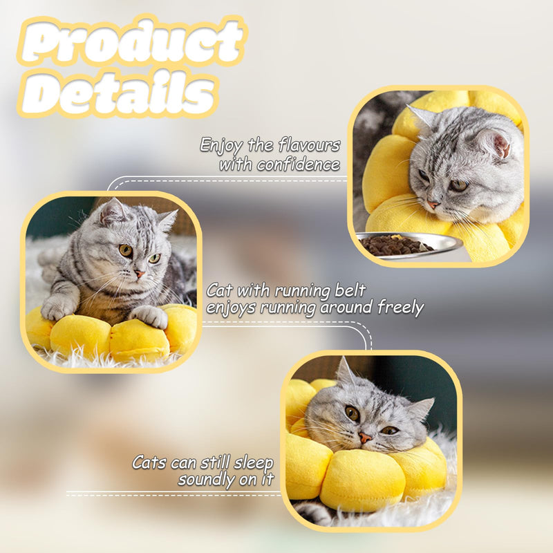 Neck brace cat, adjustable neck brace cat, leak protection cat sunflower cat collar, Elizabethan collar cat for cats after operations and injuries - BeesActive Australia