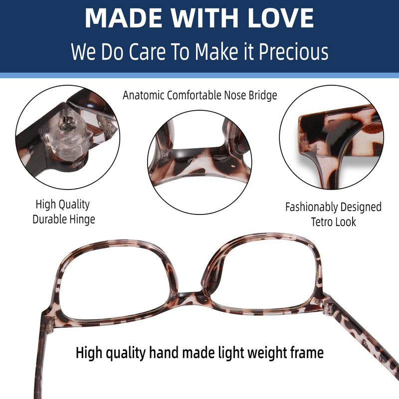 Blue Light Blocking Glasses | Computer Reading/Gaming/TV/Phones Glasses for Men Women | Night Driving UV Glare Glasses * Leopard | Clear - BeesActive Australia