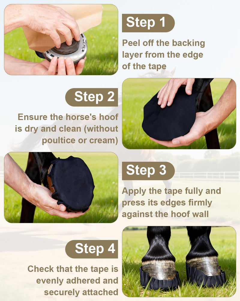 6 Pcs Horse Hoof Tape,Strong Sticky Hoof Protection Tapes,Breathable Waterproof Hoof Wound Management for Thrush&Laminitis&Abscess Relief,Horse Hoof Protection Pads
