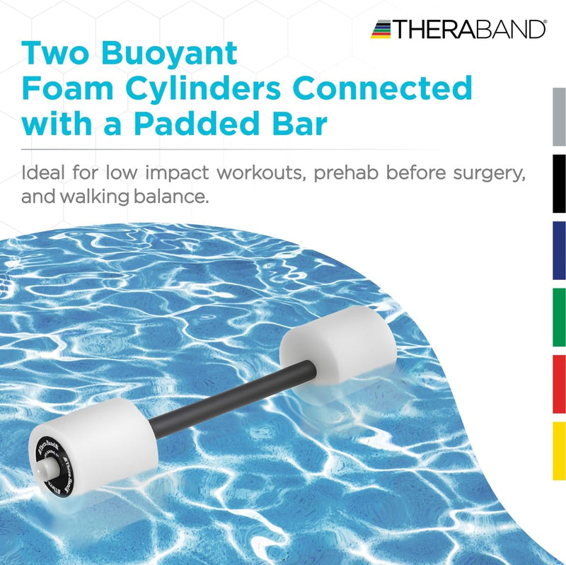 THERABAND Swim Bar with Padded Grip for Buoyancy-Based Swim Training and Swim Lessons, Aquatic Fitness Equipment, Aqua Training Barbell, Water Aerobics Equipment, Swimming Aid for Children to Seniors One Size - BeesActive Australia