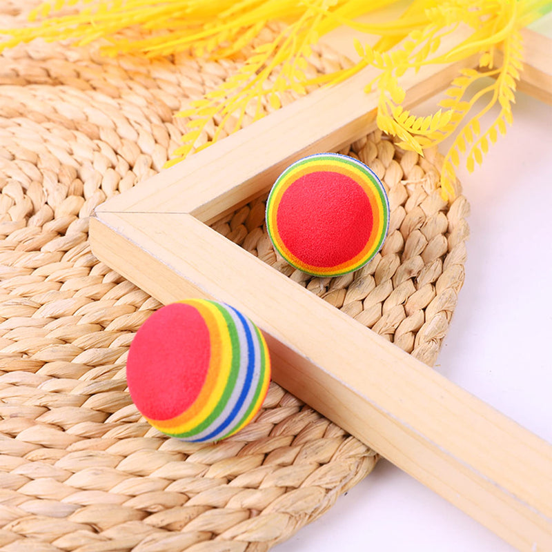 PET SHOW 10pcs 1.38" Red Rainbow Cat Toy Balls Soft EVA Foam Interactive Indoor Kittens Favorite Toys 35mm Dia. Small Dogs Puppies Toy Balls Bulk Activity Chase Quiet Play Sponge Ball 10pcs Red Rainbow - BeesActive Australia