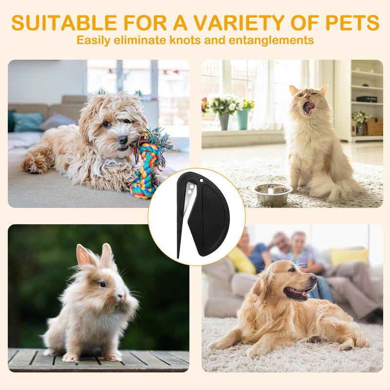 IUHFSIFS 2024 New Cat Detangling Knife【Made of High Quality Stainless Steel】Pet Knot Opener【Blade is Sharper】【Unique Design】Cat Matted Fur Removal, Pet Knotting Comb 02 Black & White - BeesActive Australia