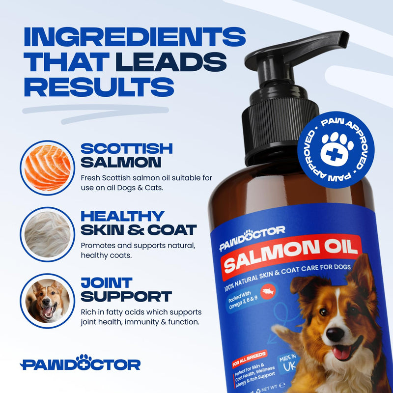 Scottish Salmon Oil For Dogs UK & Cats 1L Omega 3 6 9 Pet Supplement Dog Food Topper For Itchy Dog Skin Coat, Heart, Joint Support & Natural & Healthy Coat - Fish Oil For Dogs, Puppy 1000ml