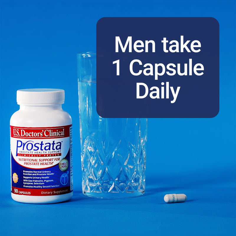 U.S. Doctors' Clinical Prostata - Clinically Proven Prostate Supplement for Men - Urinary Tract & Bladder Support - Saw Palmetto, Vitamin E, Pumpkin Seed - USA Manufactured- 90 Capsules[30-Day Supply]