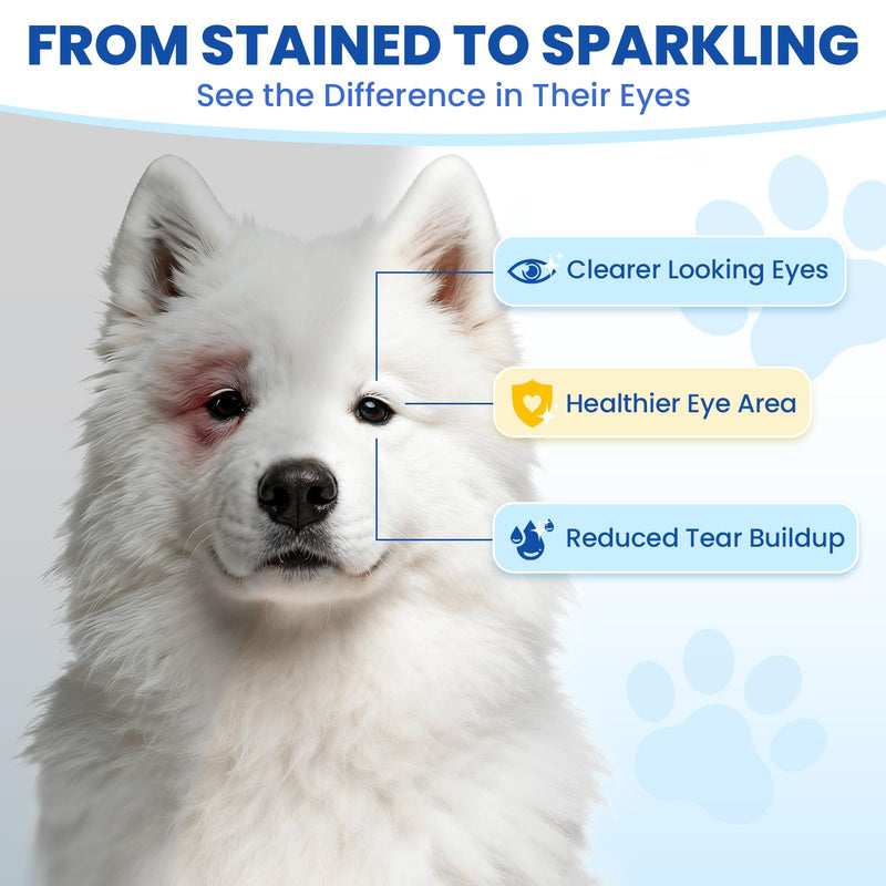 Tear Stain Chews for Dogs 200 Ct Eye Support Soft Chews Dog Eye Care Vision Immune Support Antioxidant Protection with Vitamins Cranberry Extract Fish Oil Lutein for Eye Health (Chicken Flavor)