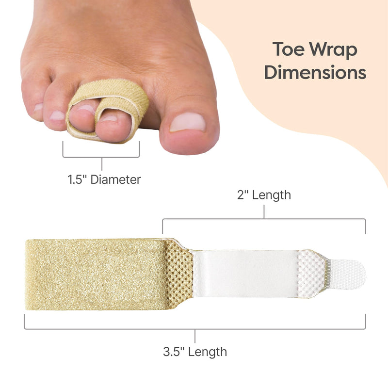 ZenToes Hammer Toe Corrector for Women & Men - Reusable Fabric Buddy Wraps for Broken Toes - Cushioned Toe Splint for Protection & Recovery & Hammertoe Straightener - 4 Count (OSFM, Firm Beige) OSFM (4 Count) Firm Support Beige