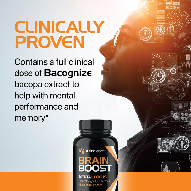 Brain Booster Supplement for Focus - Clinically Validated Nootropics Brain Support Supplement with Bacopa Monnieri Extract & Patented goBHB for Cognitive Support - 3rd Party Tested (30 Servings) Boost - BeesActive Australia