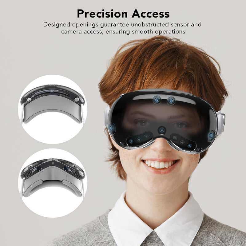 Upgraded Compatible with Apple Vision Pro Case TPU Protective Cover Case for Vision Pro VR Headset 2024 Accessories [Fit Air Holes Perfect] (Transparent) - BeesActive Australia