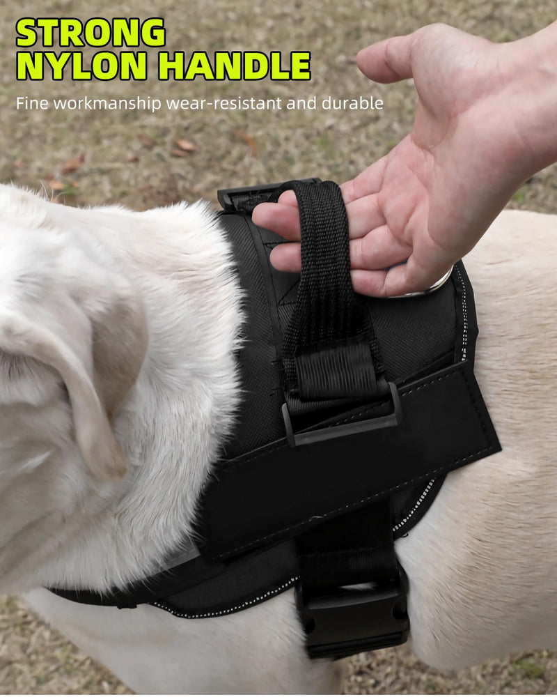 No Choke Dog Harness, No-Pull Reflective Dog Vest, Breathable Adjustable Pet Harness with Handle for Small, Dogs Outdoor Easy Walk, No Pull Harness(Black, Small) - BeesActive Australia