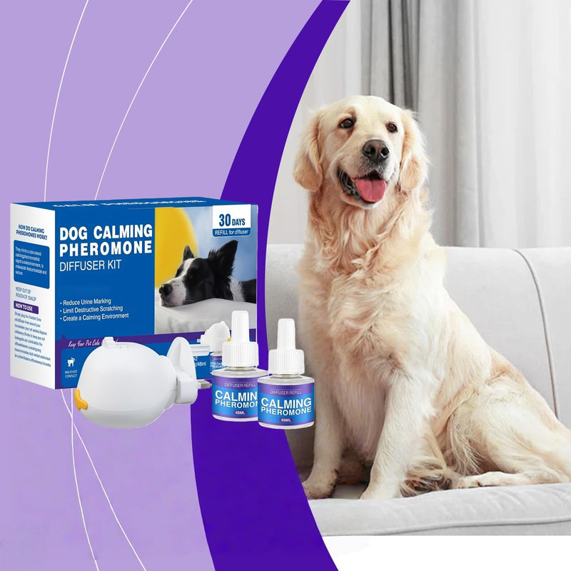 Dog Calming Plug in,Pet Diffuser,Dog Pheromone Diffusers Kit with A Diffuser & 4 Refills for Anxiety Relief,Calming Treats Alternative,Stop Stress and Scratching(Dog 1Pcs No Scent) m c