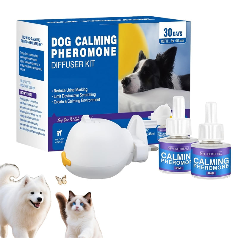 Dog Calming Plug in,Pet Diffuser,Dog Pheromone Diffusers Kit with A Diffuser & 4 Refills for Anxiety Relief,Calming Treats Alternative,Stop Stress and Scratching(Dog 1Pcs No Scent) m c