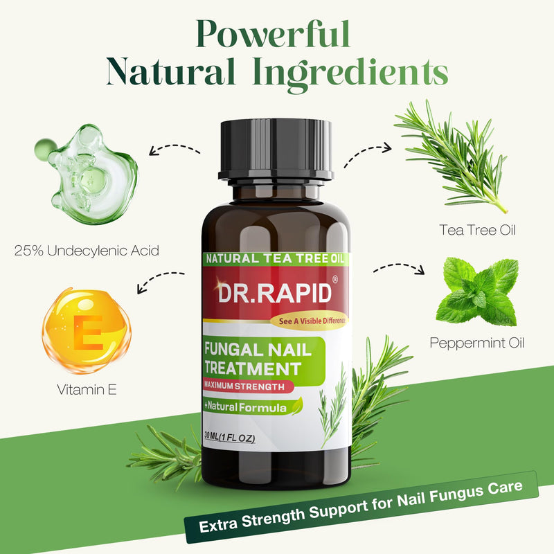 Toenail Fungus Treatment Extra Strength - Nail Repair for Damaged Nails, Nail Fungus Treatment Extra Strength with 25% Undecylenic Acid & Tea Tree Oil, Nail Repair for nail fungus treatment