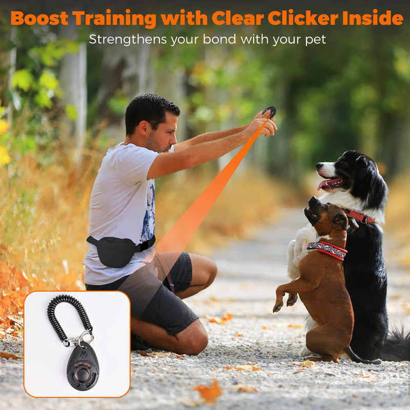 Dog Treat Pouch for Pet Training, 1.67 Cup Magnetic Closure Silicone Dog Treat Bag, Fanny Bag Treat Holder with Waist Belt for Dog Training (Black) Black - BeesActive Australia