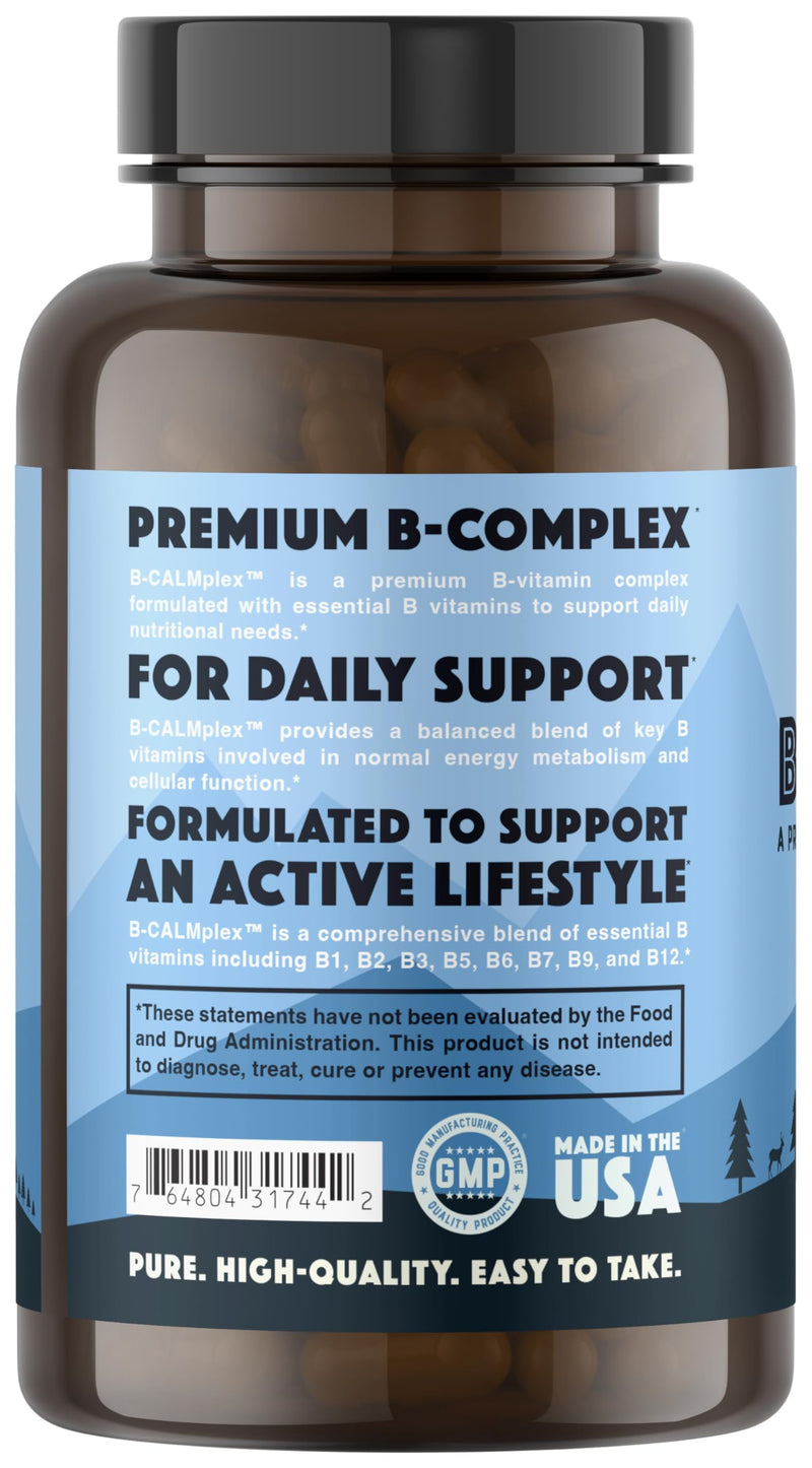 Natural Rhythm B-CALMplex B-Complex Vitamin Supplement, Comprehensive B Vitamin Blend with Methylfolate & B12, 3 Month Supply, 90 Capsules