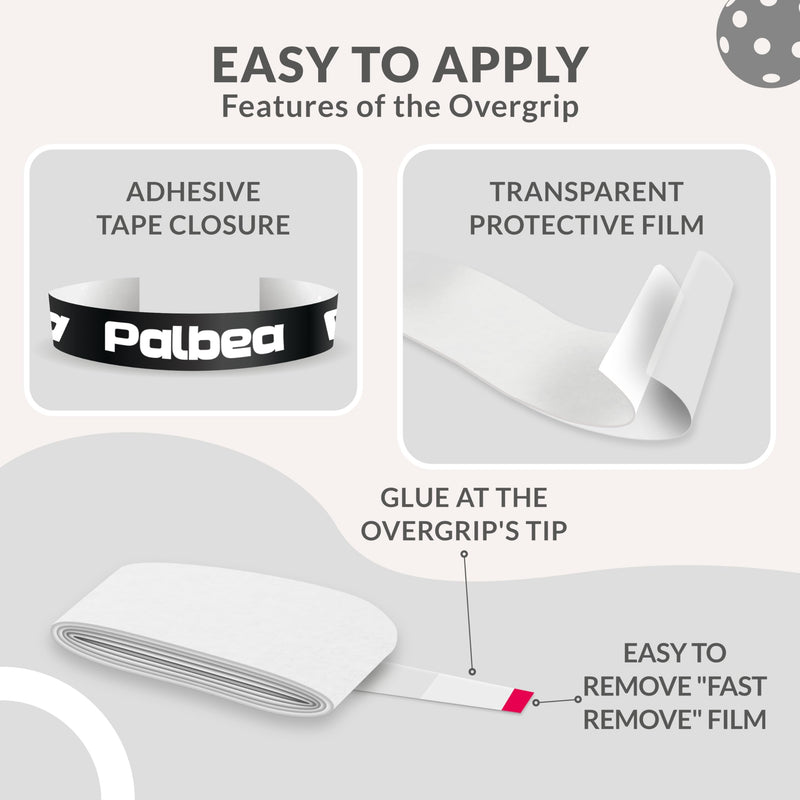 Pickleball OverGrip Tape - Pack of 3/6/12/22/60 - Extra Tacky White Pickleball Grip Tape - High Sweat Absorption & Non-Slip Soft Touch. Accessories Designed to Enhance Your Pickleball Paddle Grip Tape 12-Pack White - BeesActive Australia