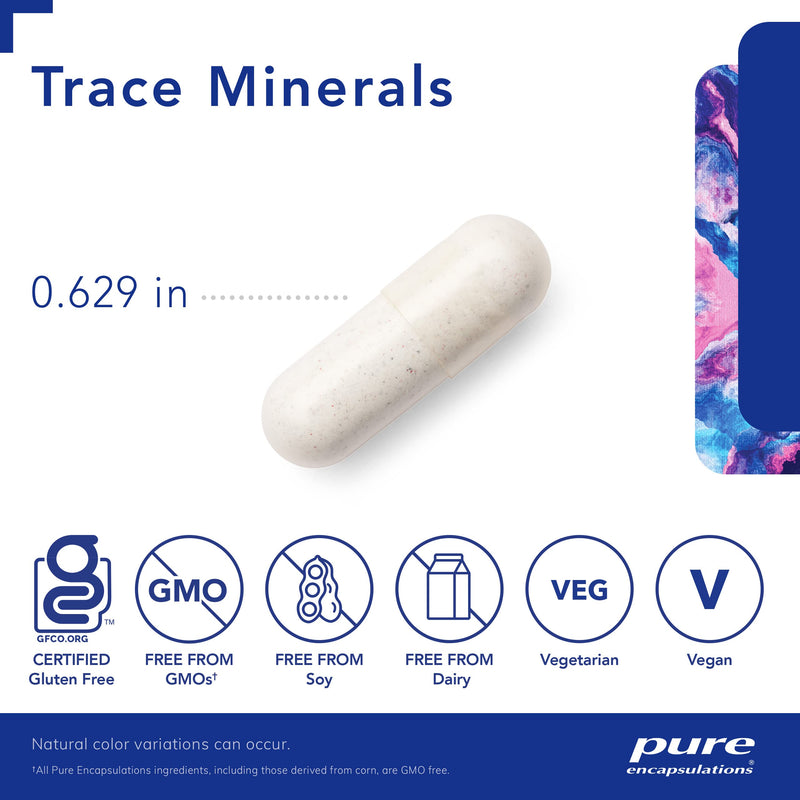 Pure Encapsulations Trace Minerals - Multimineral Supplement - Mineral Supplement - Supports Metabolism & Cellular Function* - Gluten Free & Vegan - 60 Capsules 60 Count (Pack of 1) - BeesActive Australia
