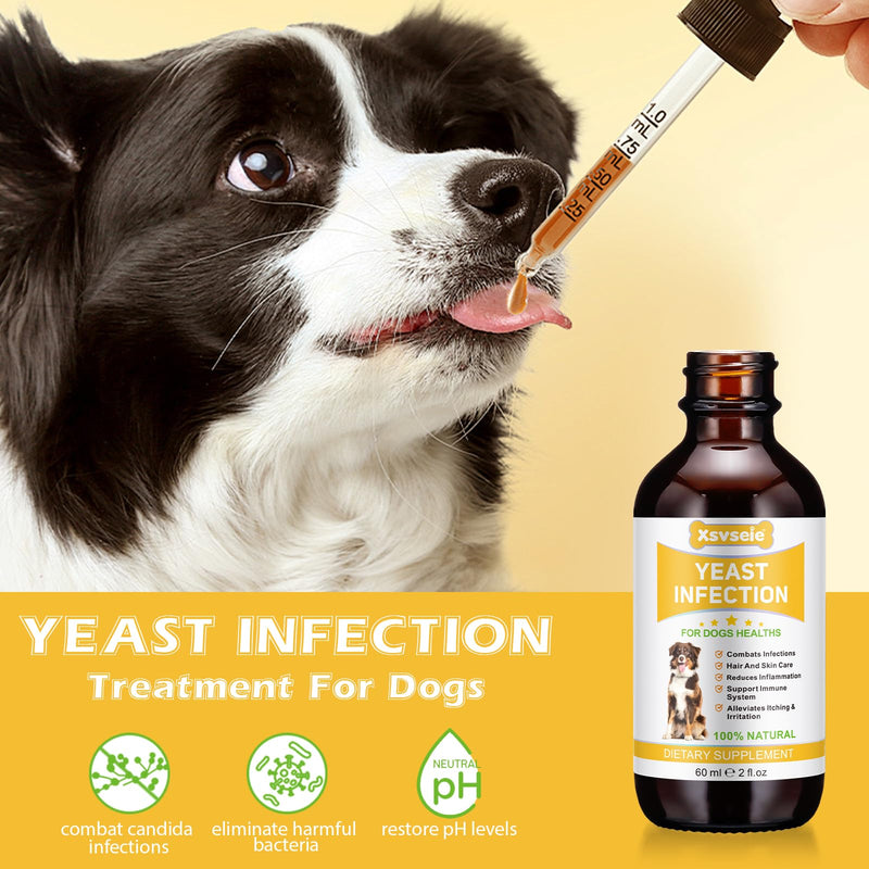 ZTSMSWY Yeast Infection Treatment for Dogs, Dog Yeast Infection Treatment for Itchy Dog Skin Relief, Dog Allergy Relief, Itchy Ear Relief for Dogs, Dog Ear Infection - 2 FL Oz / 60ml - BeesActive Australia