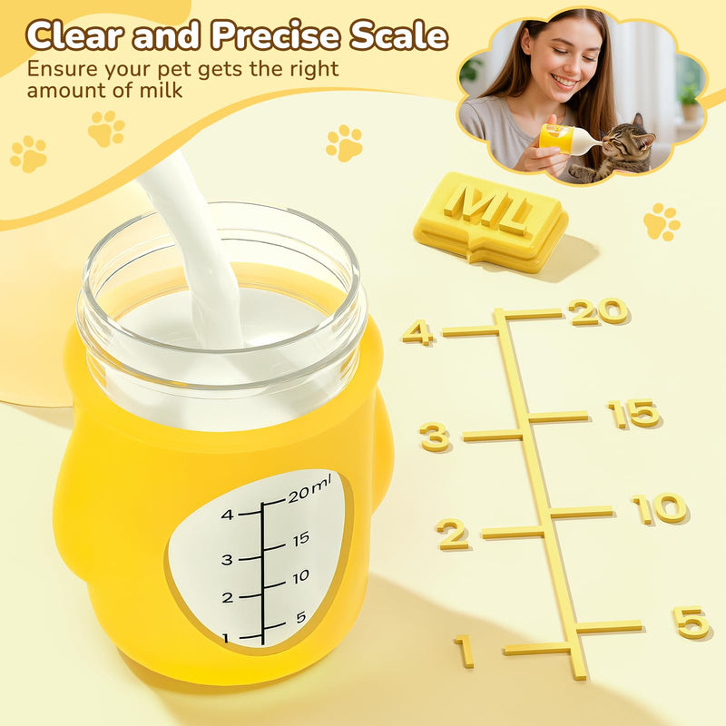 Silicone Nursing Bottle for Kittens – 20ml Soft Feeding Bottle for Newborn Pets – Easy-Grip, Anti-Leak Design – Ideal for Puppies, Rabbits, and Small Animals – BPA-Free, Easy to Clean