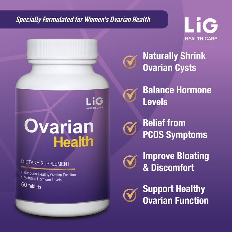 LIG Ovarian Health - Natural Supplement (60 Tablets) - Shrink Ovarian Cysts - Balance Hormone Levels - Maintain Ovarian Health - Honeysuckle Flower - BeesActive Australia