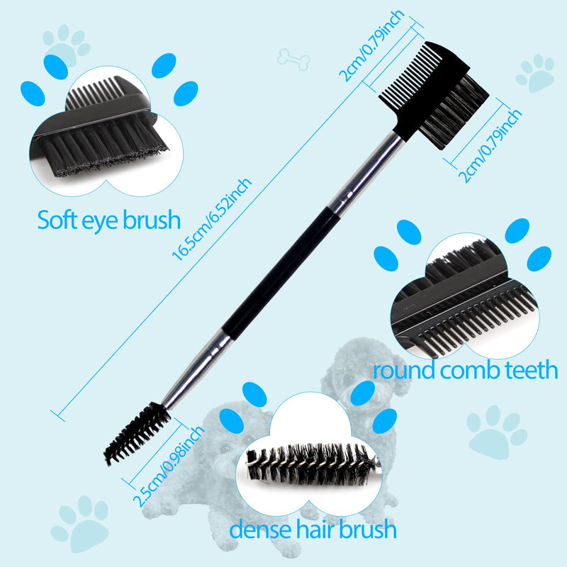 BLMHTWO Dog Grooming Comb Set: Double-Head Facial Brush and Tear Stain Removal Tool for Small Pets (Black) - BeesActive Australia