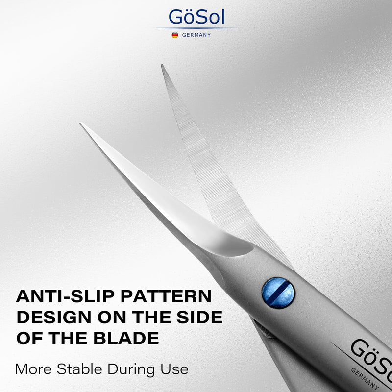 Cuticle Scissors Multi-Purpose Ultra Fine Curved Cuticle Scissor 420 Stainless Steel, Precision Pointed Tip Grooming Scissors for Eyebrow; Dead Skin; Manicure; Eyelash, Includes Leather Case - BeesActive Australia