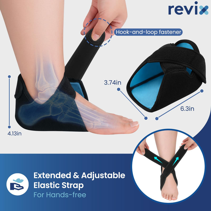 REVIX Heel Ice Pack Wraps for Achilles Tendonitis & Plantar Fasciitis with 45-Min Long Lasting Cold Therapy, 2 Packs Lightweight Gel Ice Pack for Heel Relaxation, Reusable Ice Wrap for Feet Swelling - BeesActive Australia