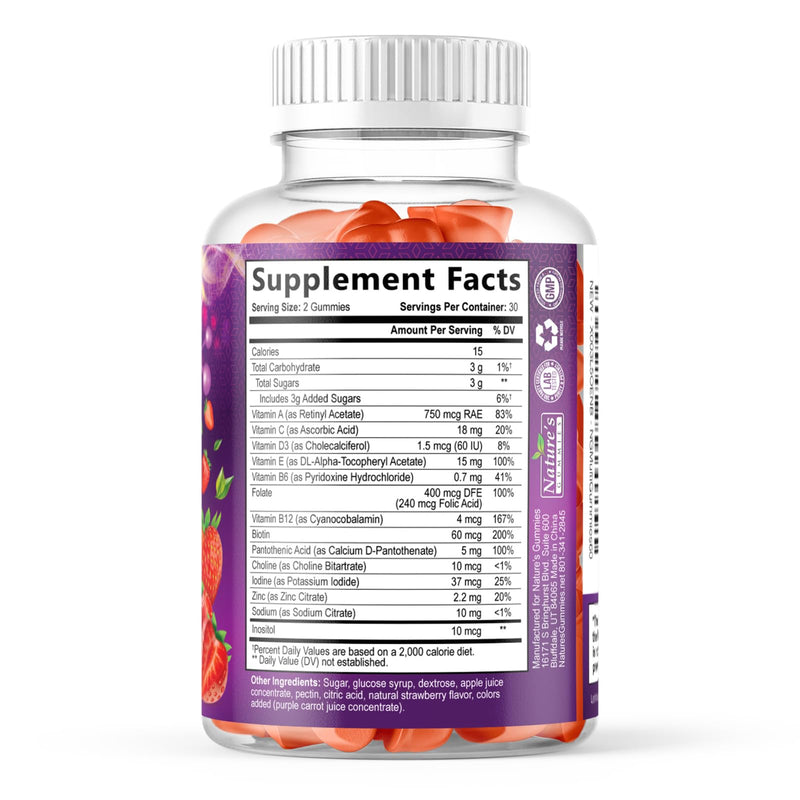 Multivitamin Gummies for Adults - Complete Multivitamin Gummy for Women & Men - Essential Vitamins & Minerals with Vitamins A, C, D, E, & High Potency B12 - Vegetarian Gummy Multivitamins - 60 Gummies