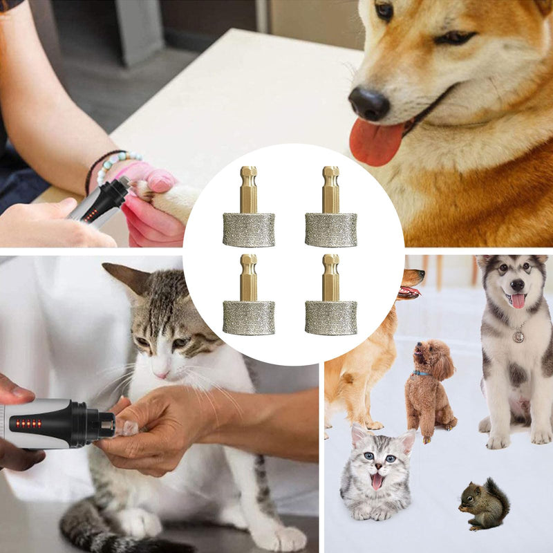 HAPPOW Pack of 4 Replacement Heads for Claw Grinders, Pet Nail Grinder Replacement Heads, Professional Claw Grinding Wheel for Dogs Claw Grinder, Compatible with Casfuy Claw Grinder (Flat Heads) 60 Grit - BeesActive Australia