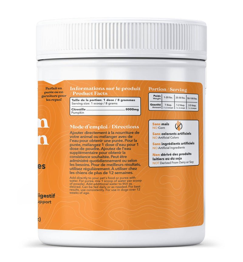Wild Acre Pumpkin Powder for Dogs - No More Diarrhea or Scoots! - Digestive Puree Treat or Food Topper - Fiber Supplement for Dogs with Prebiotics, 16oz 16 oz