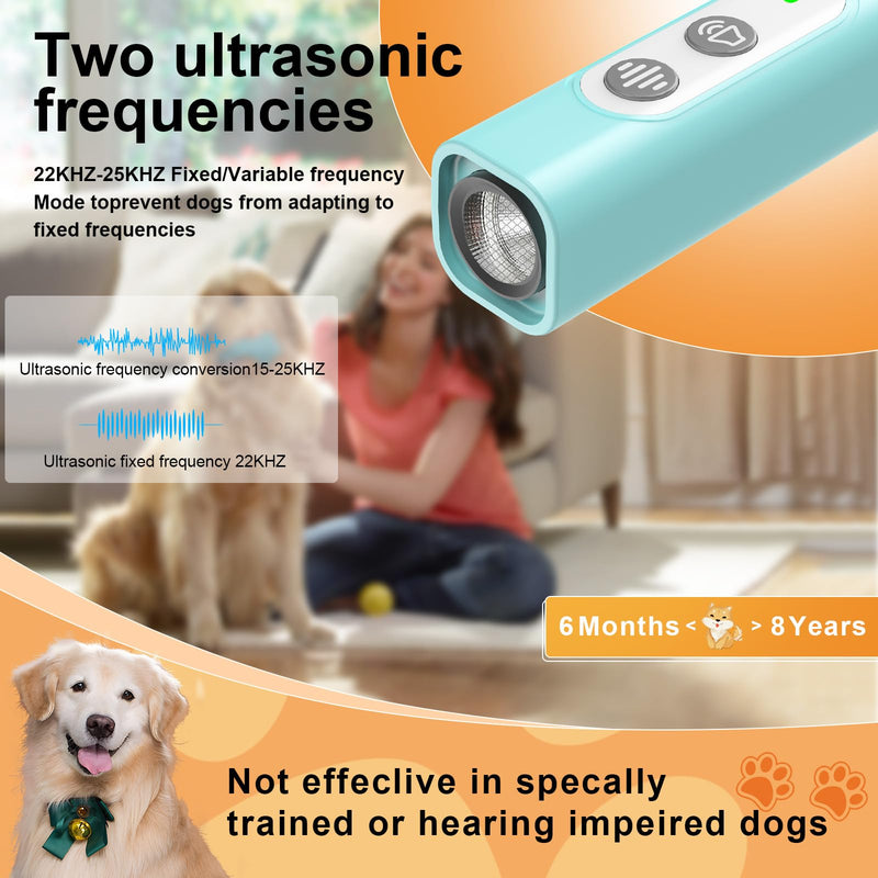 Anti Barking Device for Dogs - Dog Bark Deterrent Devices for Stopping Bad Dog Behavior - Ultrasonic Dog Bark Deterrent, Refuse to Shout and Slap - Best Anti Barking Device Rechargeable（Blue） Blue