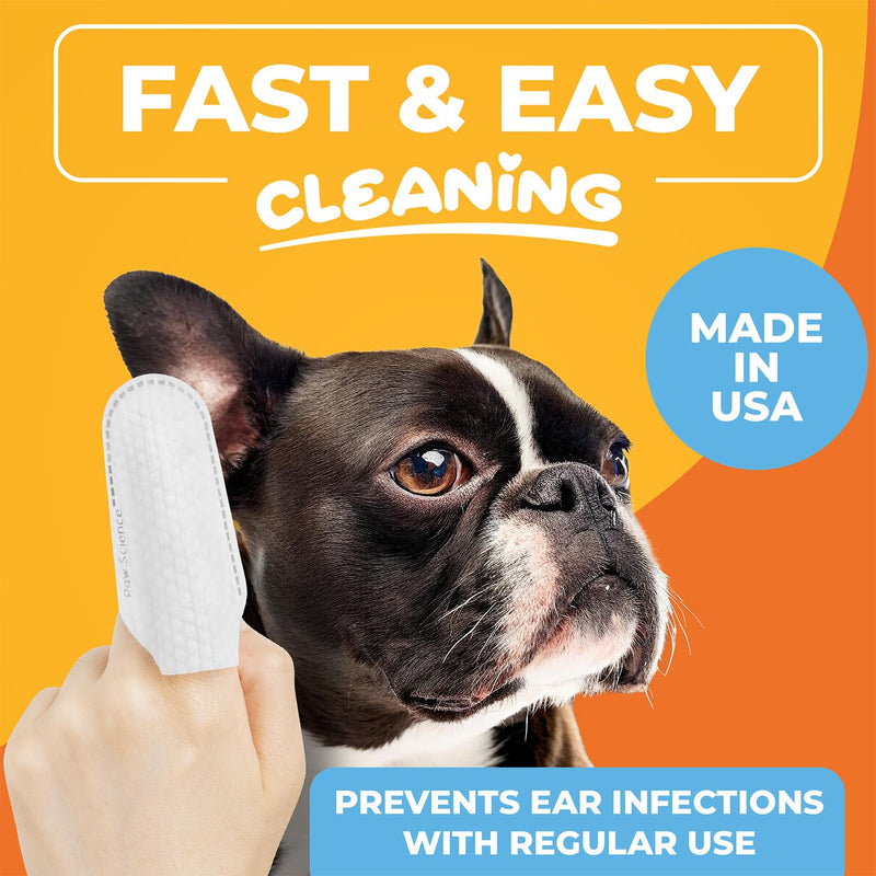 Dog Ear Cleaner Wipes – Finger Wipes for Dogs – Cleaning, Soothing, and Deodorizing Itchy Ears – Pet Ear Relief Solution - BeesActive Australia