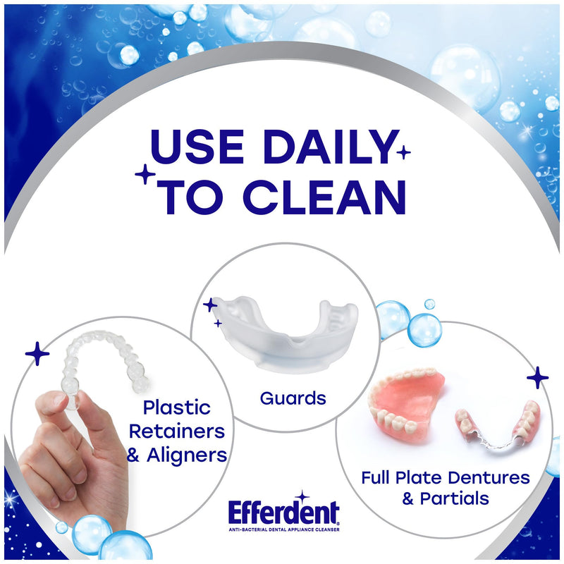 Efferdent Denture Cleaner Tablets ‚Äì Deep Clean Brightening for Dental Appliances, Aligners, Mouth Guard, and Retainer Cleaner Tablets, Complete Clean, 126 Count - BeesActive Australia