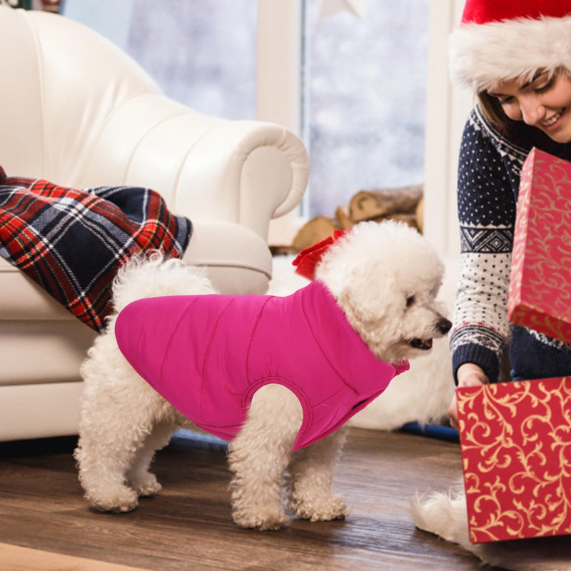 ASENKU Windproof Dog Winter Coat Waterproof Dog Jacket Warm Dog Vest Cold Weather Pet Apparel with 2 Layers Fleece Lined for Small Medium Large Dogs (Pink, L) Pink - BeesActive Australia