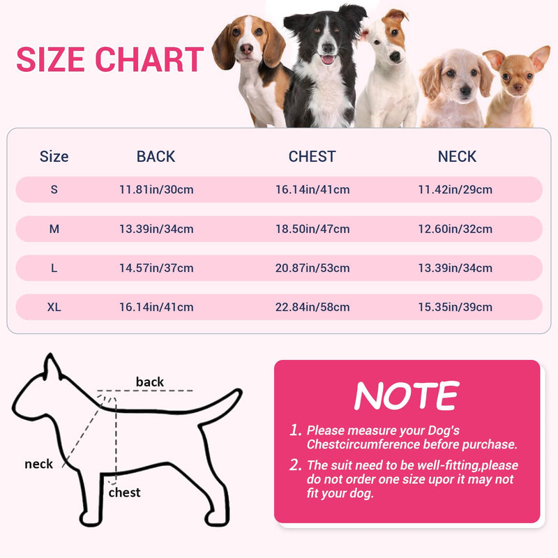 Lyneun Soft Dog Bodysuit After Surgery, Dog Bodysuit After Castration Male Female Dog, Adjustable Bodysuit Dog After Surgery, Breathable Surgery Bodysuit Dog for Hair Loss, Allergies, Anti-Licking, Wound Protection (Pink, L) Pink - BeesActive Australia
