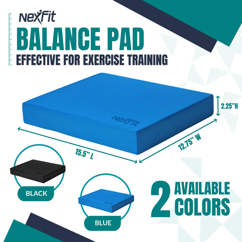 High-Density Balance Pad - Durable TPE Foam Balance Pad Physical Therapy, Foam Exercise Pad with Non-Slip Surface, Lightweight for Home & Gym Workouts, Core Strength & Balance Enhancement Blue Large(15.5" x 12.5")