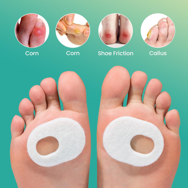 Welnove 42pcs Callus Pad with Water-Resistant Self-Stick Adhesive, Protects Foot, Heel and Toes from Rubbing and Friction,Oval Shape Design,Reduce Pressure and Friction from Shoes Rubbing-White White - BeesActive Australia