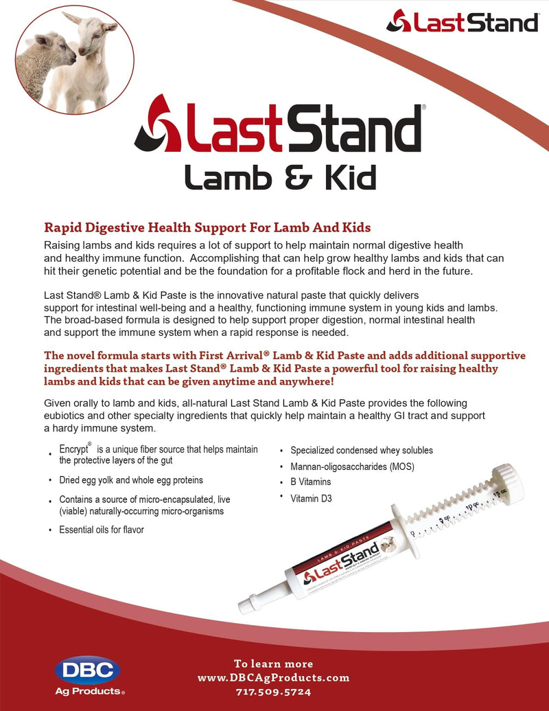 Last Stand Lamb & Kid Paste 15gm Dbc Ag Product Inc., Black - PawsPlanet Australia
