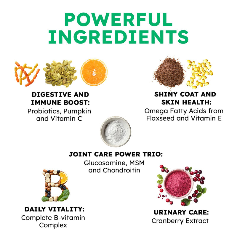 Dog Vitamins and Supplements - 150 Dog Multivitamin Chewable - Immune, Joint Support, Skin, Gut Health + Packed with Omega 3s, Glucosamine & Probiotics - Safe for Puppy - Chicken