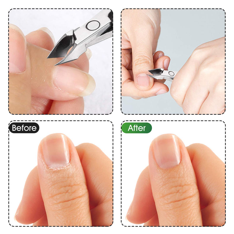 Cuticle Trimmer 3/4 Jaw Extremely Sharp Cuticle Nippers Scissors Stainless Steel Clippers Cutter Remover Pedicure Manicure Nail Tool, opove X7, Space Gray X7 Nippers Gray - BeesActive Australia