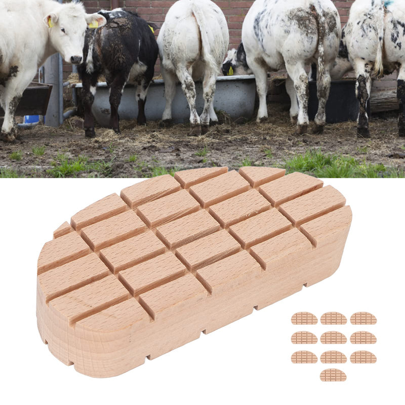 Raguso 10Pcs Horses Hoof Pads Horses Wooden Hoof Mat Easy to Paste Breathable Cow Hoof Pads Farrier Supplies for Cows