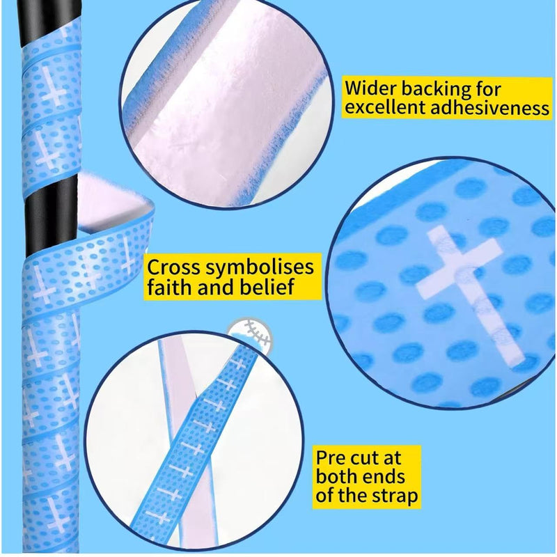 4 Pcs Cross Baseball Bat Grip Tapes, 1.5mm, Precut and Full Softball Grip Tape,Non-Slip Baseball Bat Wrap, for Multi-Sport Handles Colorful - BeesActive Australia